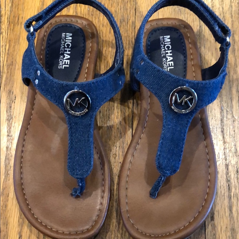 Girls Michael Kors Denim Strap Sandals